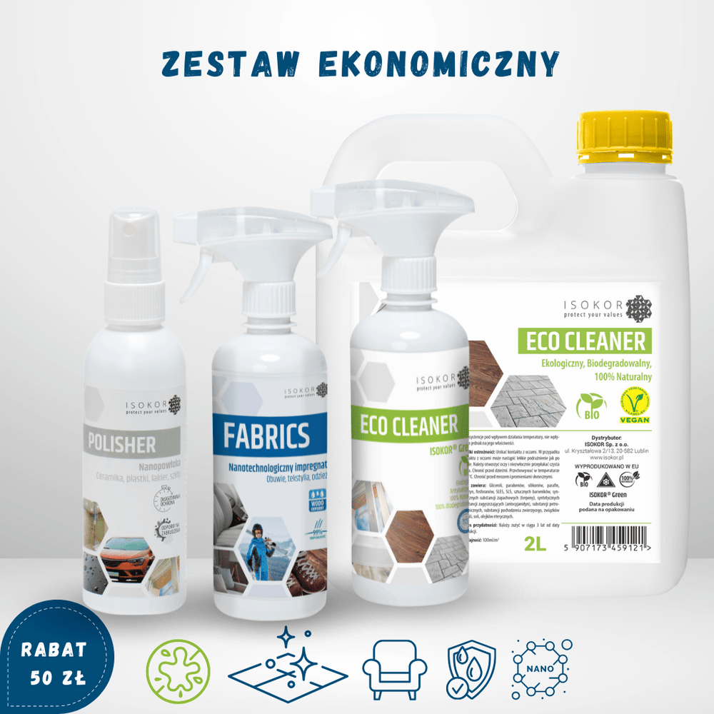
                  
                    ZESTAWY IMPREGNACJA HYDROFOBOWA - Isokor
                  
                